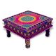 Handicraft Wooden Chourang Pooja Chowki in Purple and Pink